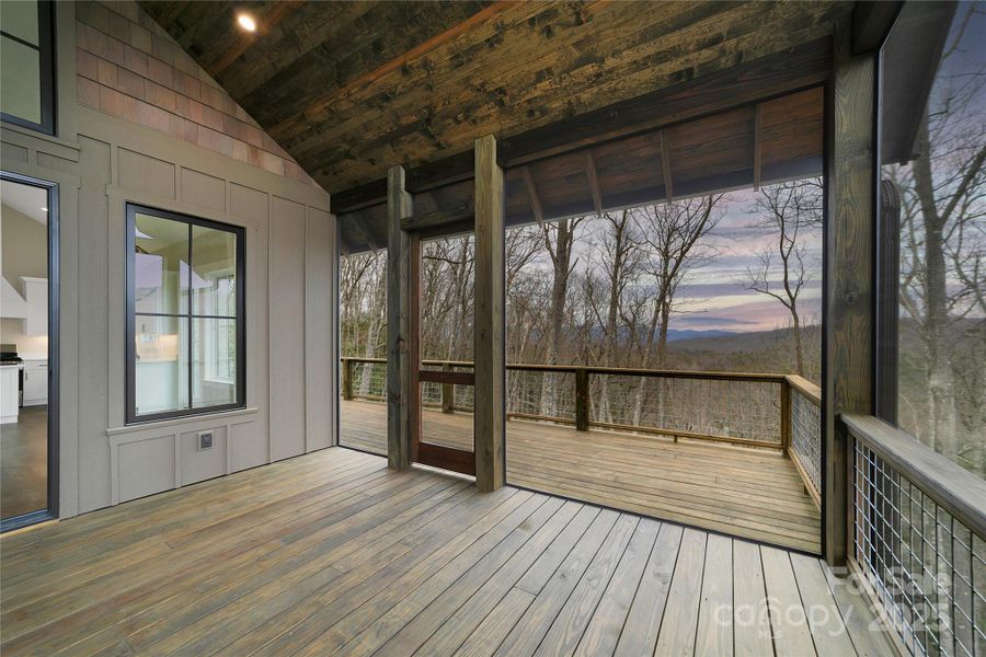 Exterior details and patio area of a home in , Pisgah Forest (Image 30).