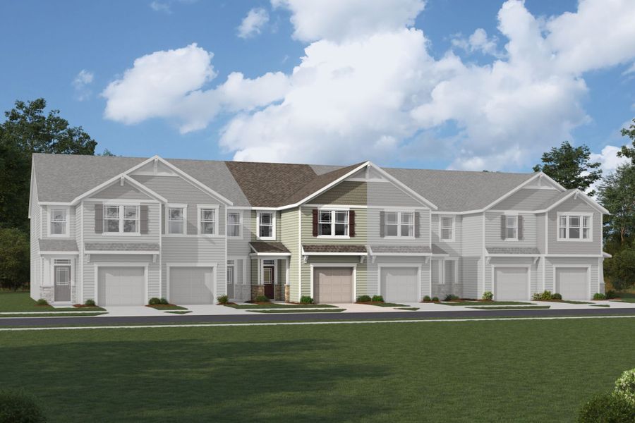 Representative exterior photo of a completed home built from the Amira by Mattamy Homes in Hedgecliff Townes, Kannapolis, NC (Image 2).