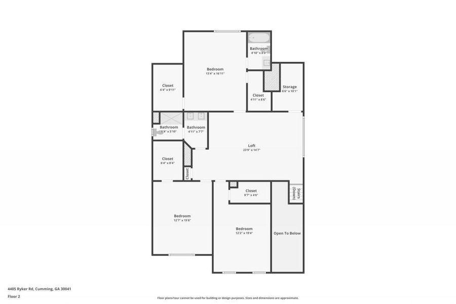 2D floor plan layout of this home in Arden on Lanier, Cumming, GA (Image 6).