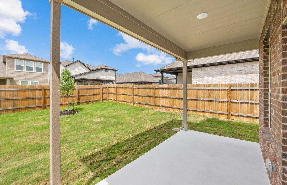 Exterior details and patio area of a home in Crosswinds, Kyle (Image 22). Exterior details and patio area of a home in Crosswinds, Kyle (Image 22).
