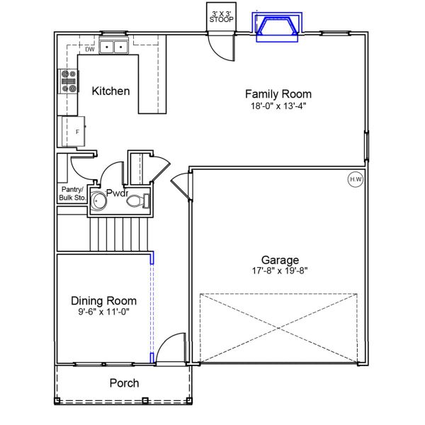 2D floor plan layout of this home in Killians Crossing, Blythewood, SC (Image 3).