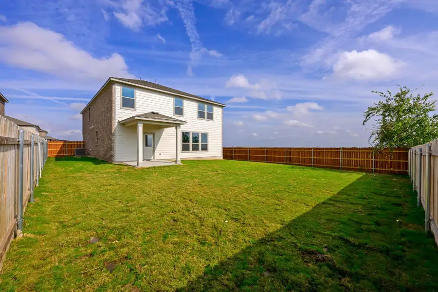 Exterior details and patio area of a home in Salerno - Heritage Collection, Round Rock (Image 3). Exterior details and patio area of a home in Salerno - Heritage Collection, Round Rock (Image 3).