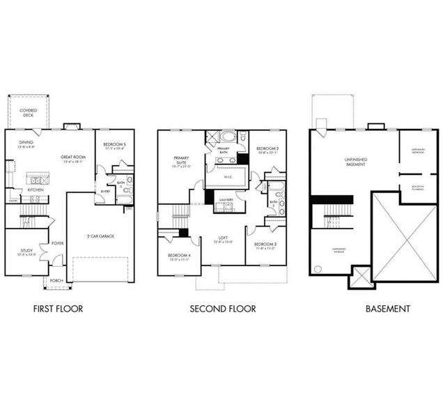 2D floor plan layout of this home in Ivey Township, Dallas, GA (Image 3).