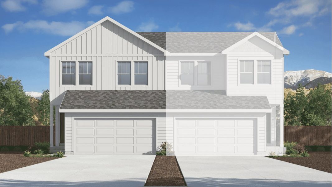 Front exterior of a new home in Ellston Park, Colorado Springs, CO, highlighting curb appeal (Image 1). Front exterior of a new home in Ellston Park, Colorado Springs, CO, highlighting curb appeal (Image 1).