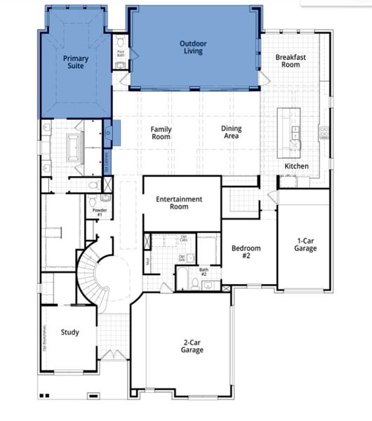 2D floor plan layout of this home in Cambridge Crossing, Celina, TX (Image 6).