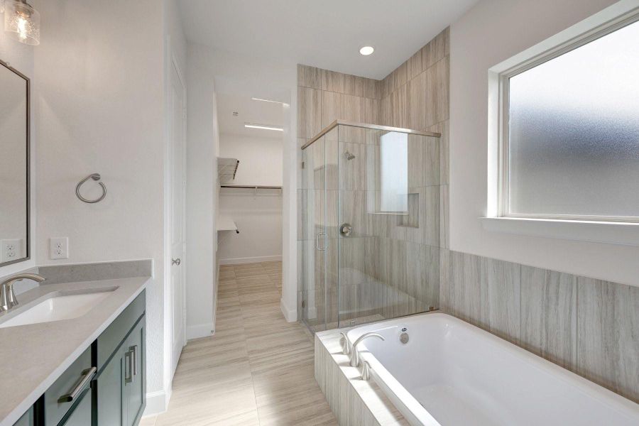 Furnished interior view inside a new home in Prairieland Village - Grove Collection, Cypress (Image 12).