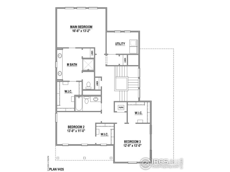 2D floor plan layout of this home in Barefoot Lakes, Longmont, CO (Image 5).