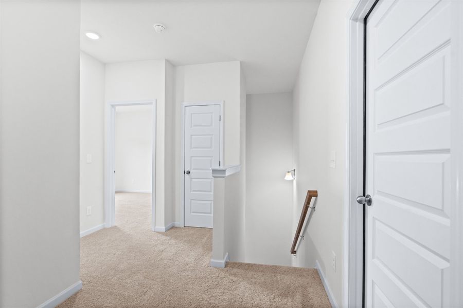 The Dove- Loft into Bedrooms 2, 3 and Hall Bath. Home under construction, photo used for illustrative purposes only, colors and options will vary.