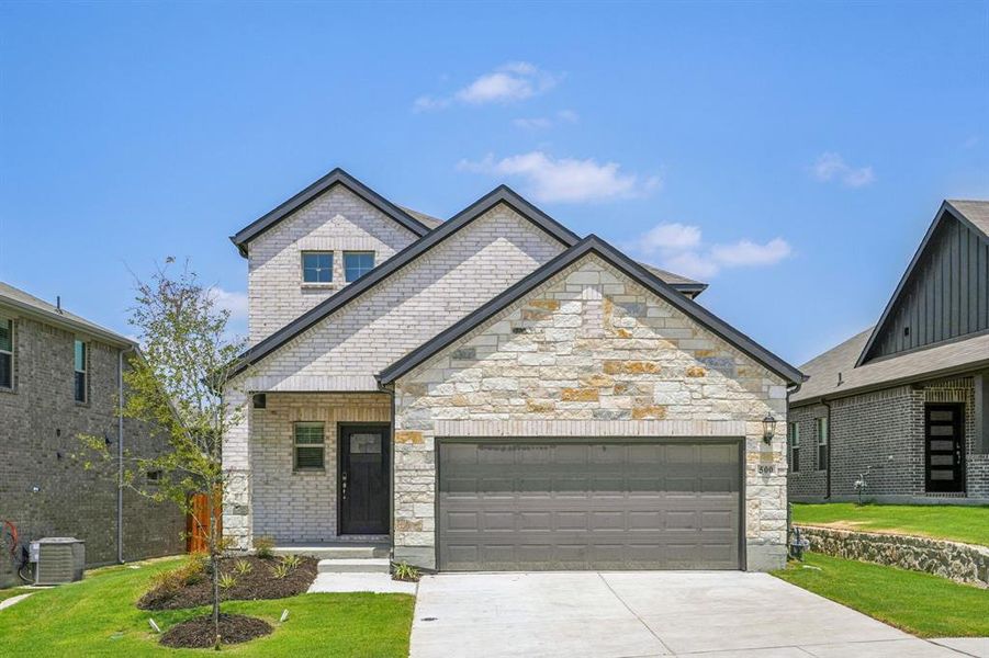 Front exterior of a new home in Simpson Crossing - Spring Series, McKinney, TX, highlighting curb appeal (Image 2).