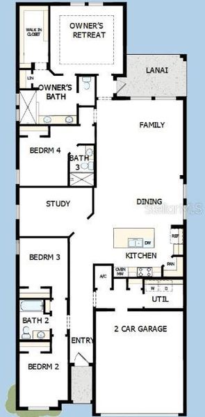 2D floor plan layout of this home in North River Ranch – Garden Series, Parrish, FL (Image 4). 2D floor plan layout of this home in North River Ranch – Garden Series, Parrish, FL (Image 4).