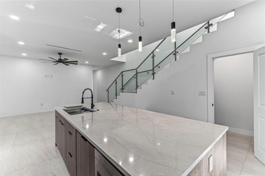 With view into giant pantry and storage