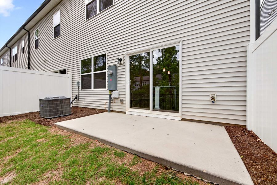 Exterior details and patio area of a home in Fifteen 15 Cannon, Charlotte (Image 4). Exterior details and patio area of a home in Fifteen 15 Cannon, Charlotte (Image 4).