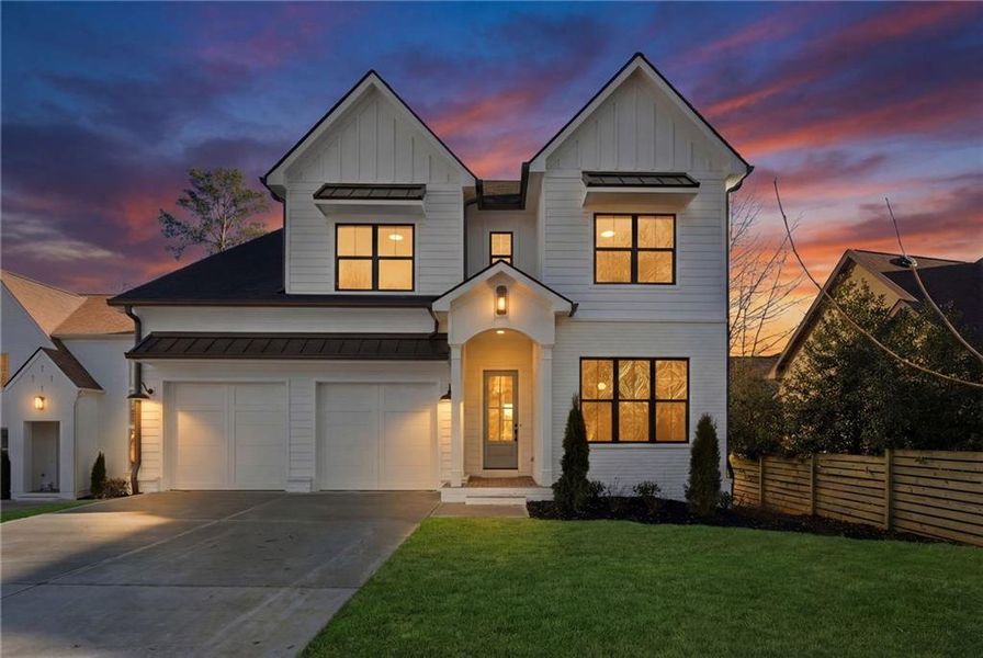Front exterior of a new home in , Smyrna, GA, highlighting curb appeal (Image 2). Front exterior of a new home in , Smyrna, GA, highlighting curb appeal (Image 2).
