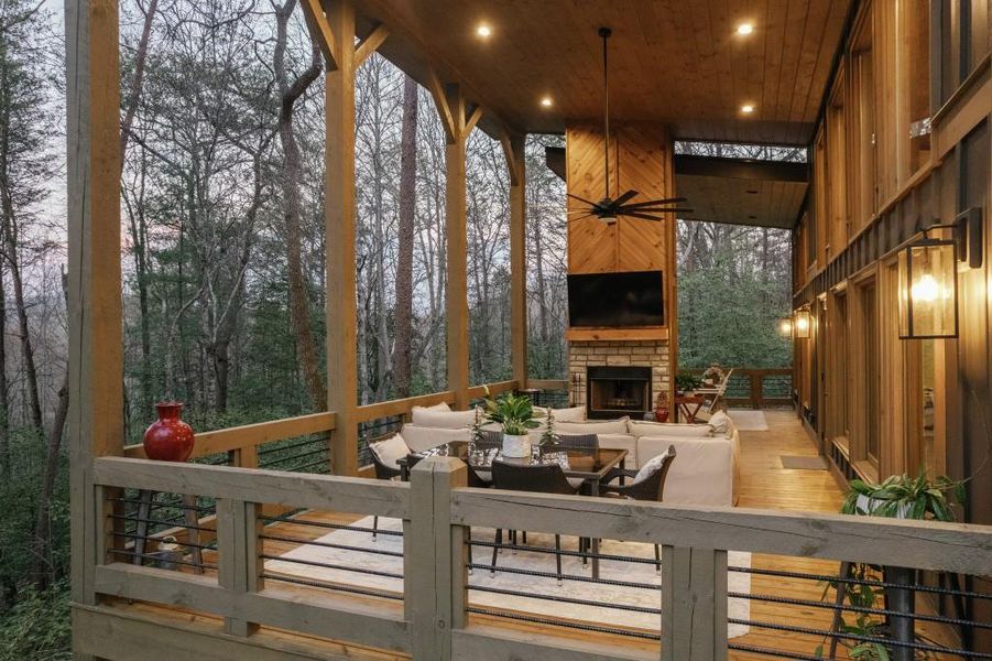 Exterior details and patio area of a home in , Mineral Bluff (Image 21).