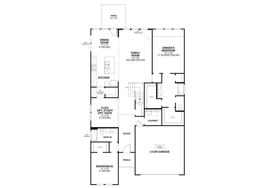 2D floor plan layout of this home in Aster Park, McKinney, TX (Image 3).