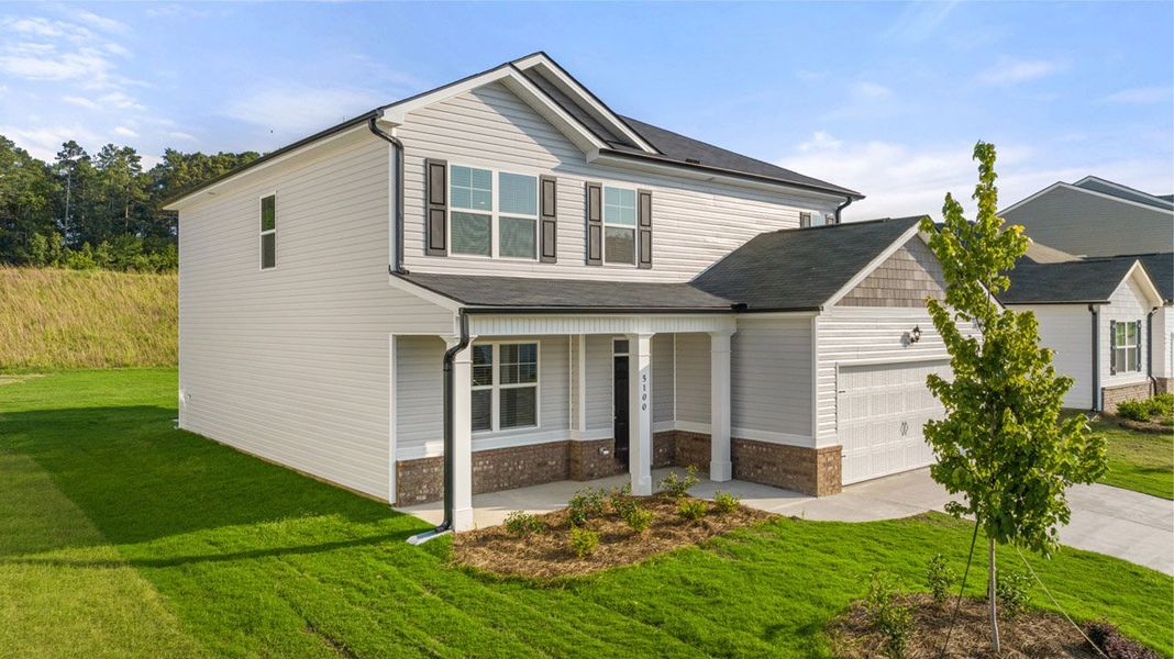 Front exterior of a new home in Captain's Corner, Grovetown, GA, highlighting curb appeal (Image 2).