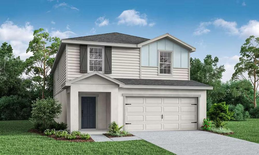 Front exterior of a new home in VillaMar, Winter Haven, FL, highlighting curb appeal (Image 1). Front exterior of a new home in VillaMar, Winter Haven, FL, highlighting curb appeal (Image 1).