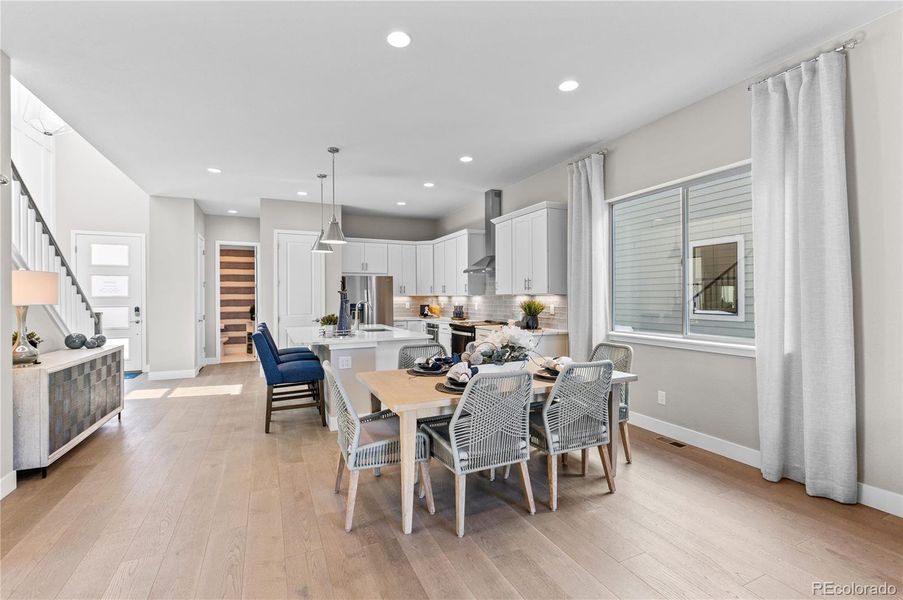Furnished interior view inside a new home in Painted Prairie, Aurora (Image 6). Furnished interior view inside a new home in Painted Prairie, Aurora (Image 6).