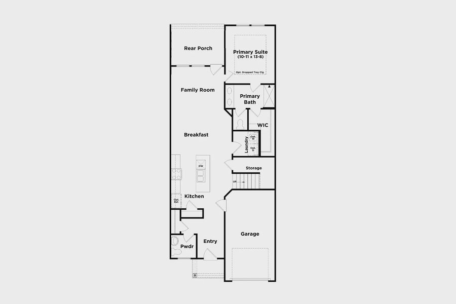 2D floor plan layout of this home in Pelham Crossing Villas, Greenville, SC (Image 5).