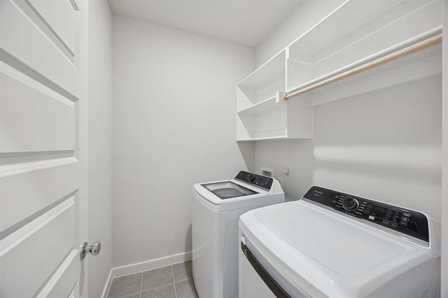 Utility room in the Oak II home plan by Trophy Signature Homes – REPRESENTATIVE PHOTO