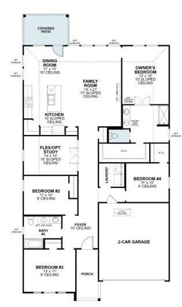 2D floor plan layout of this home in Sagebrook, Argyle, TX (Image 2). 2D floor plan layout of this home in Sagebrook, Argyle, TX (Image 2).