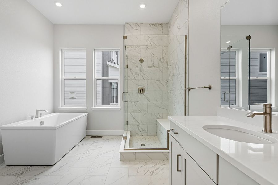 Furnished interior view inside a new home in Trailstone Destination Collection, Arvada (Image 2).