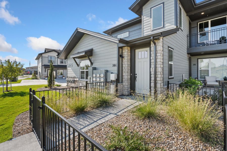 Representative exterior details of a home built from the The Monarch by Landmark Homes in Highlands at Fox Hill, Longmont (Image 4). Representative exterior details of a home built from the The Monarch by Landmark Homes in Highlands at Fox Hill, Longmont (Image 4).