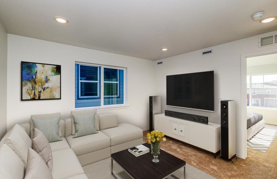 Representative furnished interior of a home built from the Blake by Pulte Homes in Barefoot Village, Longmont (Image 7).