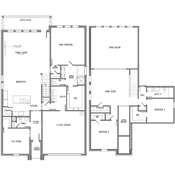 2D floor plan layout for the The Commerce by Lillian Custom Homes in Mercer Meadows, Royse City, TX (Image 5).