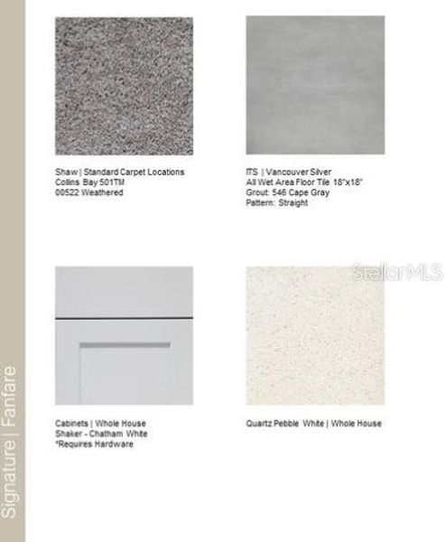 Sample of building materials used in homes in The Towns at Firethorn, Parrish (Image 18).