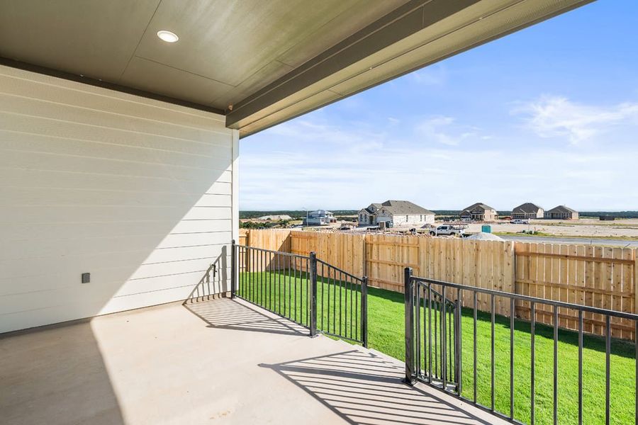 Exterior details and patio area of a home in Arbor Collection at Lariat, Liberty Hill (Image 2). Exterior details and patio area of a home in Arbor Collection at Lariat, Liberty Hill (Image 2).