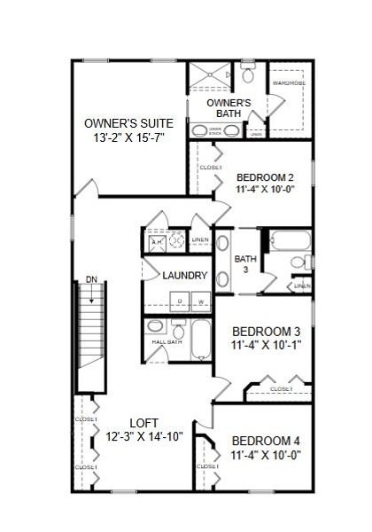 2D floor plan layout for the Seabrooke II by Highland Homes of Florida in Estates at Hickory Cove - Single-Family Homes, St. Cloud, FL (Image 5).