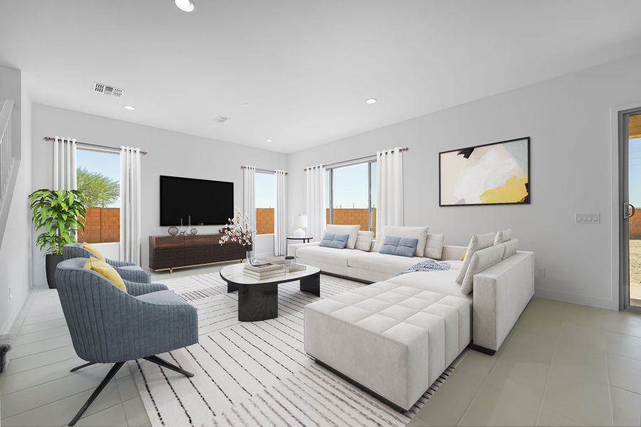 Representative furnished interior of a home built from the Lowell by Taylor Morrison in Combs Ranch Landmark Collection, San Tan Valley (Image 5).
