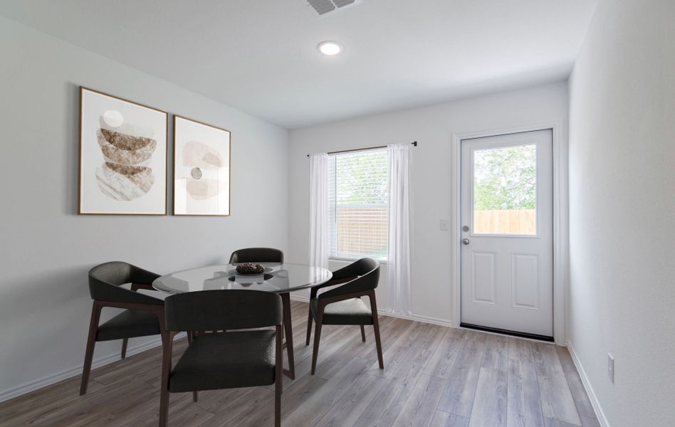 Airy dining area