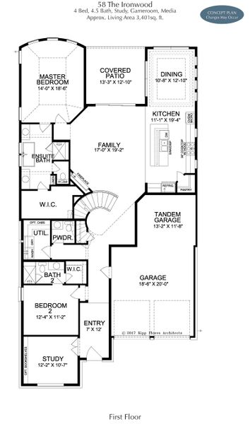 2D floor plan layout for the Ironwood by Landon Homes in Fields Select - 50's, Frisco, TX (Image 3). 2D floor plan layout for the Ironwood by Landon Homes in Fields Select - 50's, Frisco, TX (Image 3).
