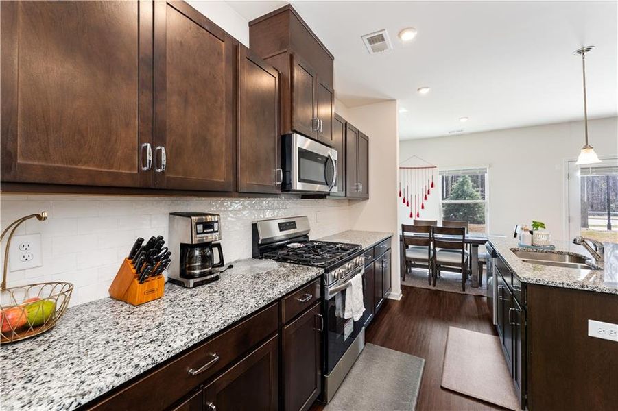 Furnished interior view inside a new home in , Sugar Hill (Image 18). Furnished interior view inside a new home in , Sugar Hill (Image 18).