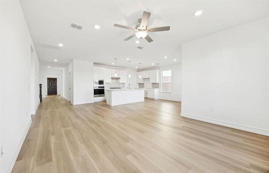 View of kitchen from gathering room