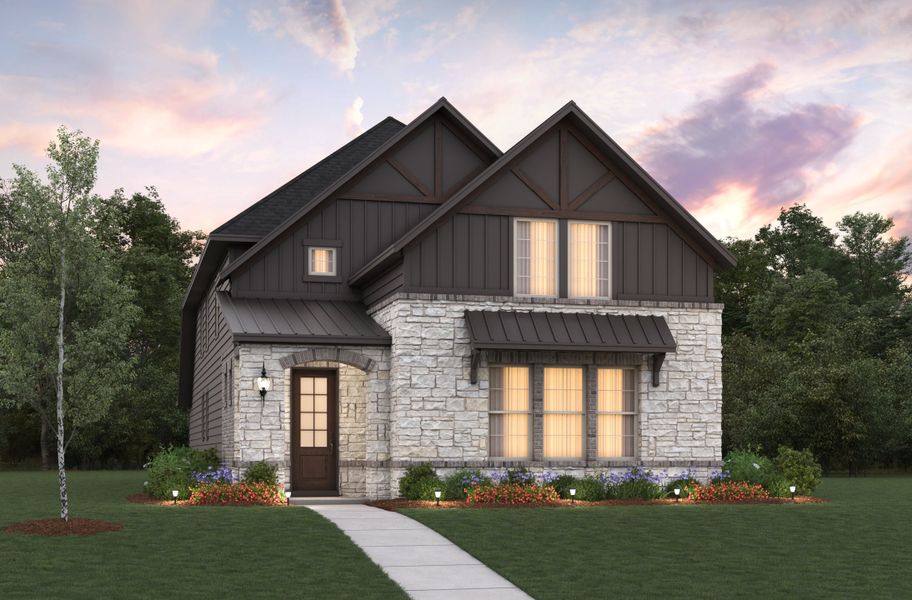 Representative exterior photo of a completed home built from the Brenham by Beazer Homes in Treeline, Justin, TX (Image 2). Representative exterior photo of a completed home built from the Brenham by Beazer Homes in Treeline, Justin, TX (Image 2).