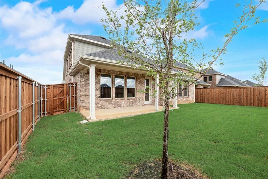 Exterior details and patio area of a home in Spiritas Ranch, Little Elm (Image 3). Exterior details and patio area of a home in Spiritas Ranch, Little Elm (Image 3).
