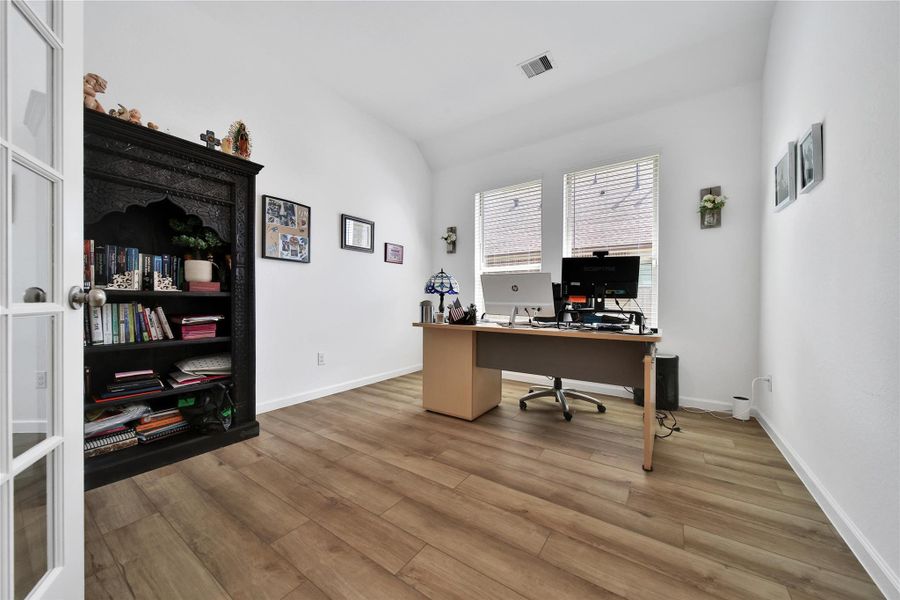 on its own "wing" is a well appointed dedicated study with double doors located for privately when you need it the most