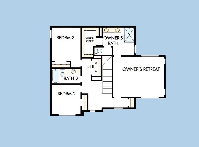 2D floor plan layout for the The Morley by David Weekley Homes in Walsh Gardens, Aledo, TX (Image 5).