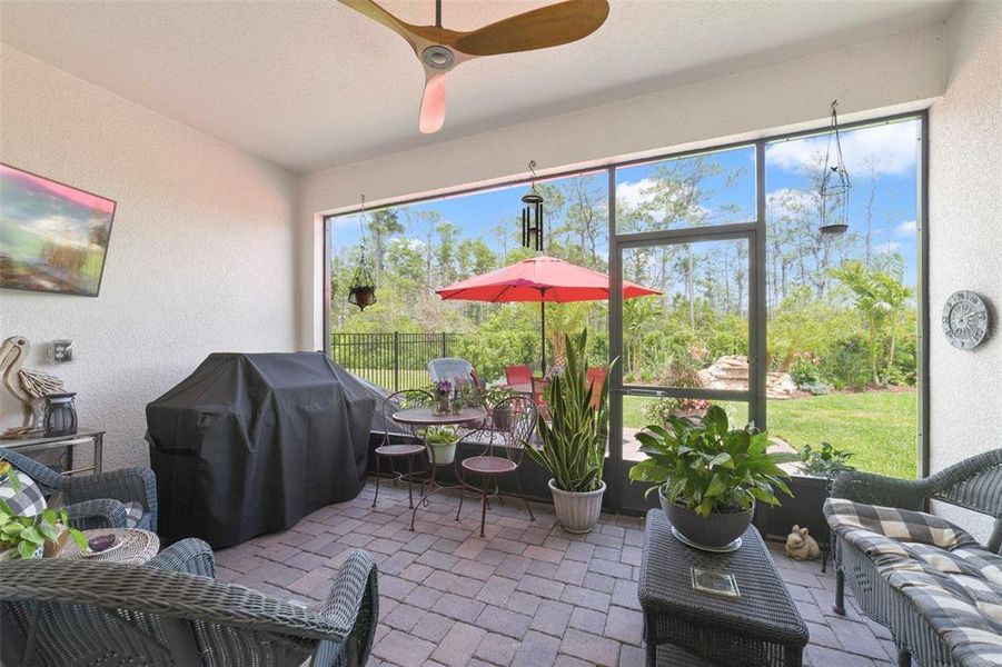 Exterior details and patio area of a home in Del Webb Sunbridge, St. Cloud (Image 4).