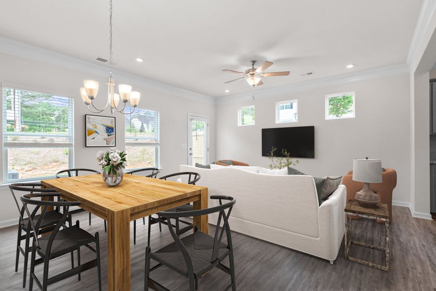 The Suwanee- Dining/Family Room Rendering