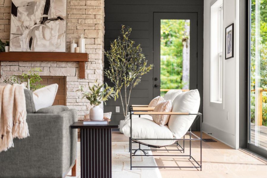 Exterior details and patio area of a home in , Cashiers (Image 28).
