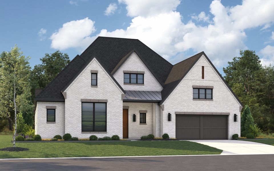 Representative exterior photo of a completed home built from the 5531 by Tradition Homes in Mustang Lakes, McKinney, TX (Image 24).