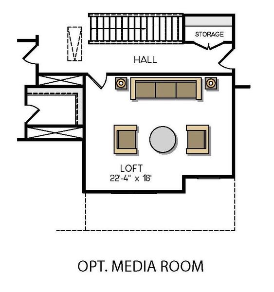 2D floor plan layout for the Berkeley by Greybrook Homes in Harbor Watch, Statesville, NC (Image 34).