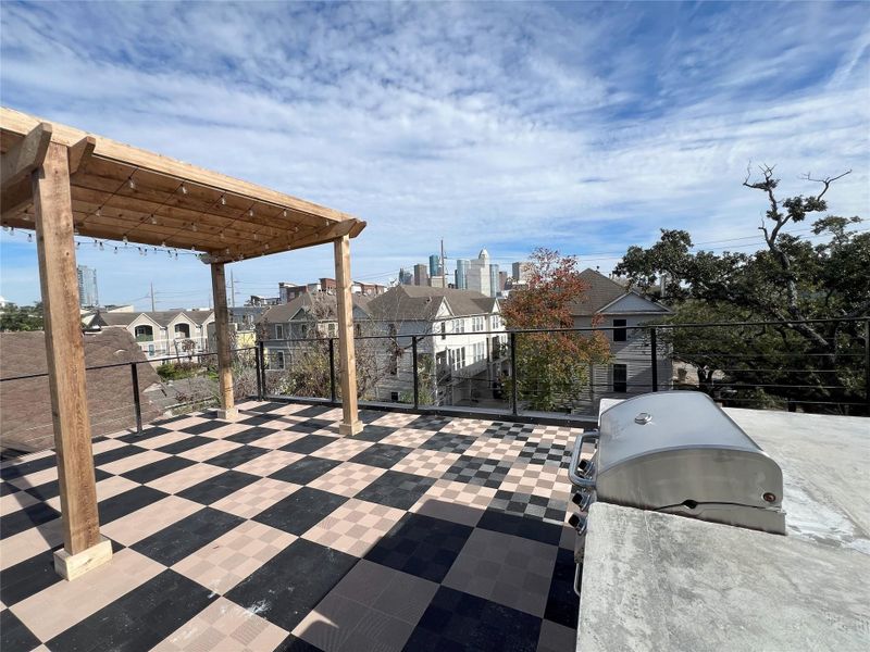 Exterior details and patio area of a home in , Houston (Image 2). Exterior details and patio area of a home in , Houston (Image 2).
