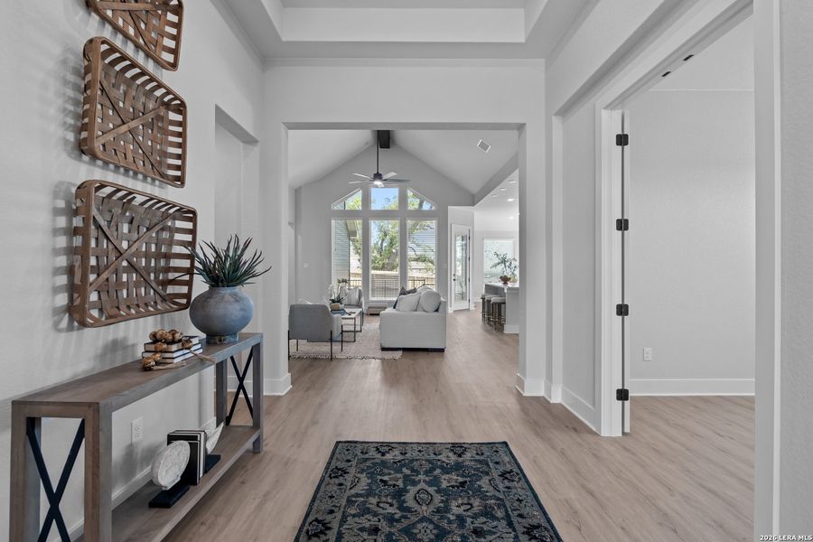 Furnished interior view inside a new home in The Reserve at Potranco Oaks, Castroville (Image 12). Furnished interior view inside a new home in The Reserve at Potranco Oaks, Castroville (Image 12).