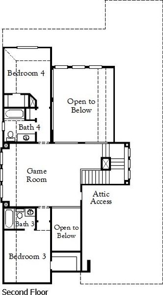 2D floor plan layout of this home in Chaparral Park, Oak Point, TX (Image 5).