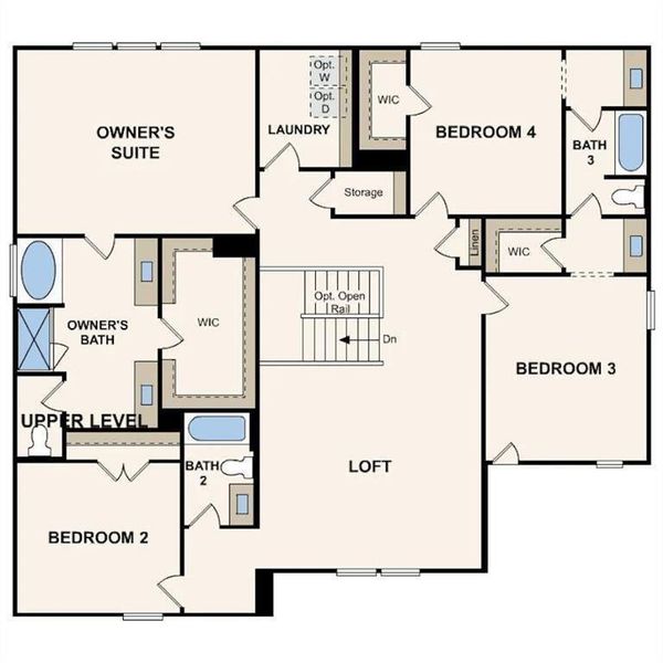 2D floor plan layout of this home in Windsong Estates, McDonough, GA (Image 5).